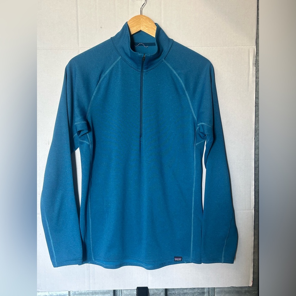 PATAGONIA UNISEX CAPILENE  MIDWEIGHT ZIP NECK BASE LAYER BLUE -SMALL